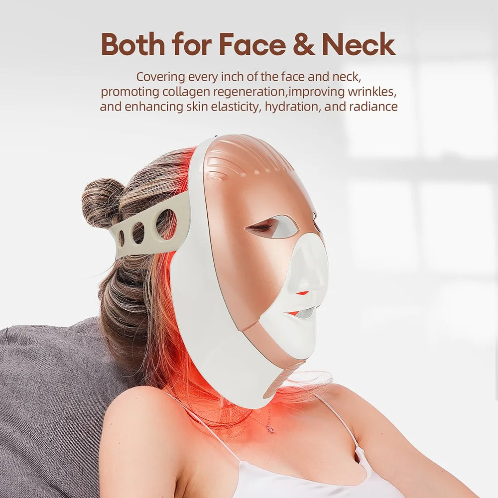 Wireless 7 Color LED Face Neck Mask