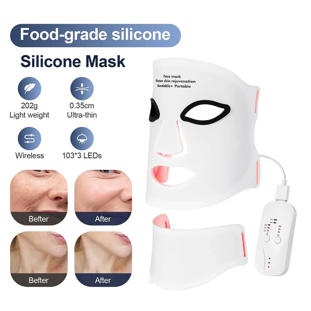 Flexible 7 Color Silicone LED Mask