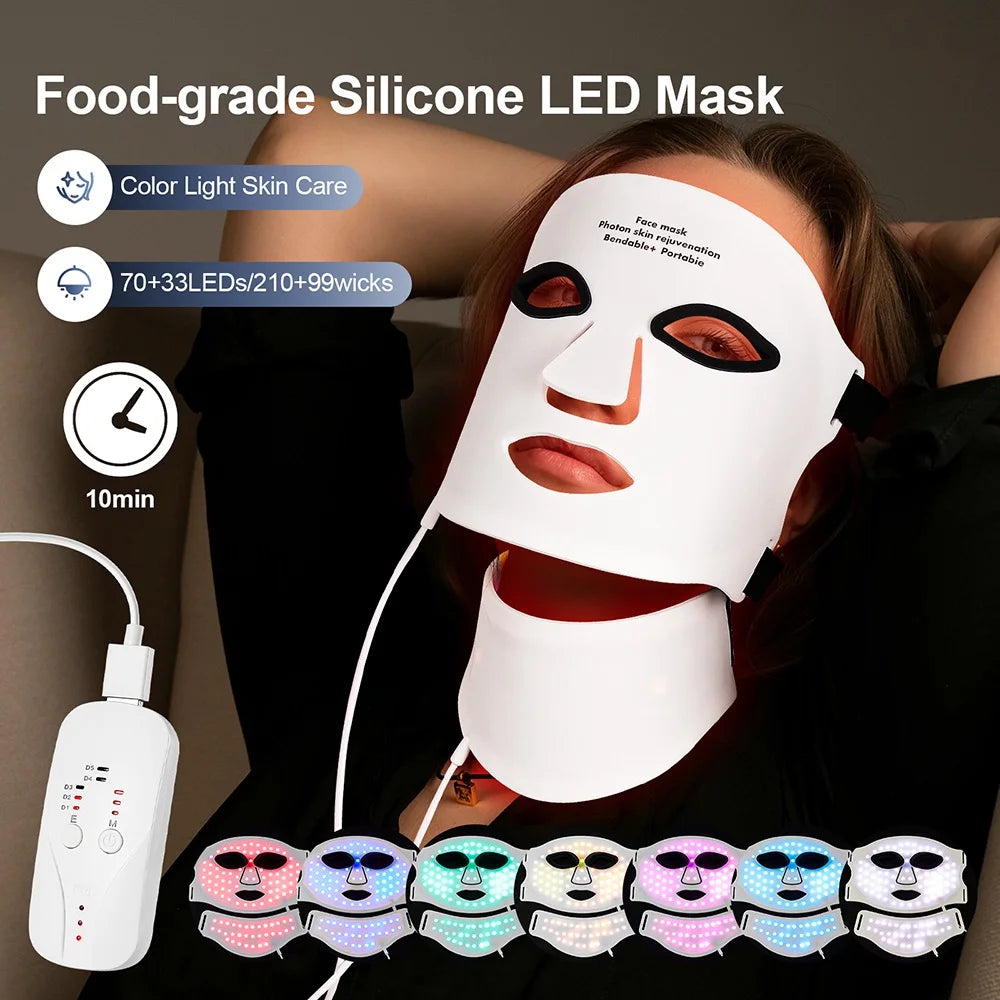 Flexible 7 Color Silicone LED Mask