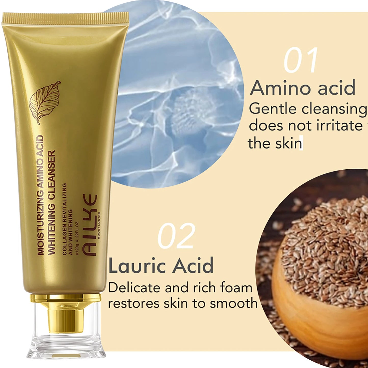 Amino Acid Moisturizing & Whitening Facial Cleanser – 120g