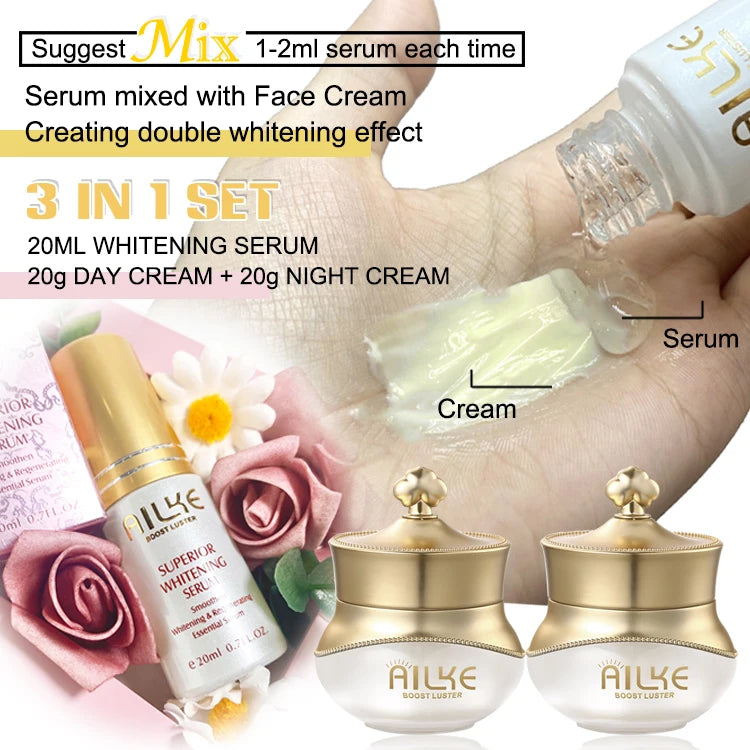Whitening Face Care Set – Day Cream, Night Cream & Serum