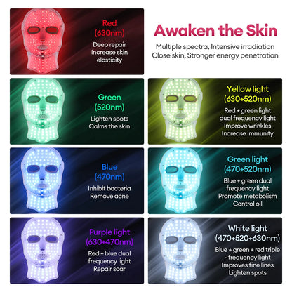 Rechargeable 7 Color LED Face Neck Mask