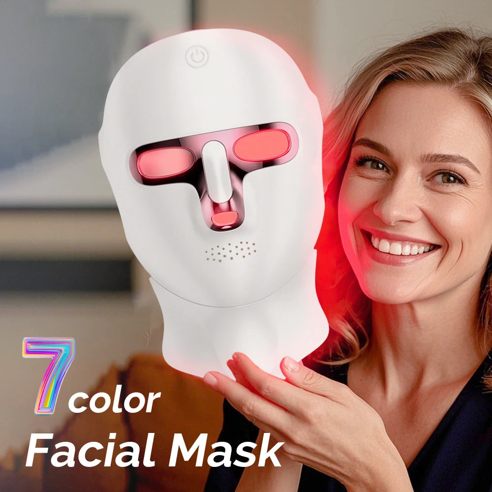 Rechargeable 7 Color LED Face Neck Mask