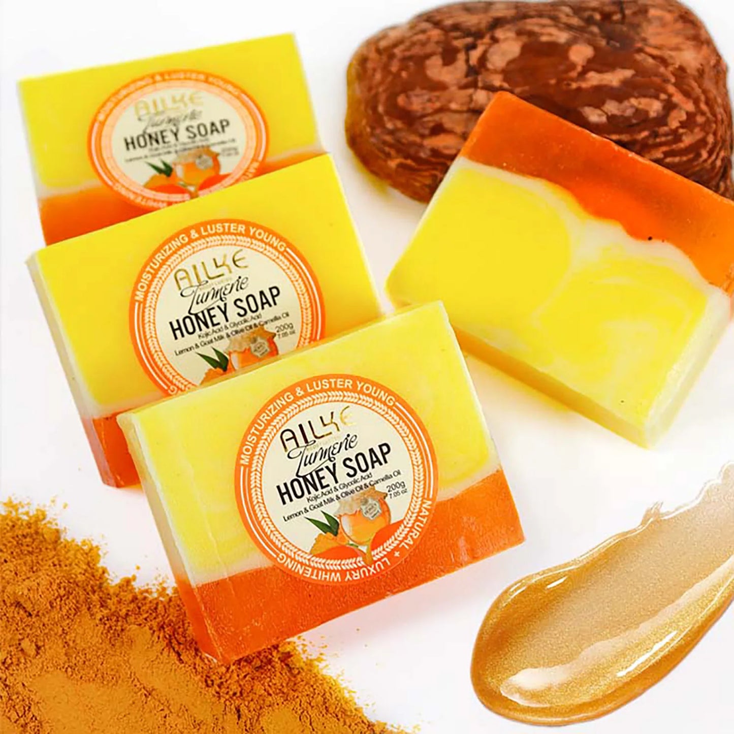 Natural Turmeric Honey Whitening Soap 200g