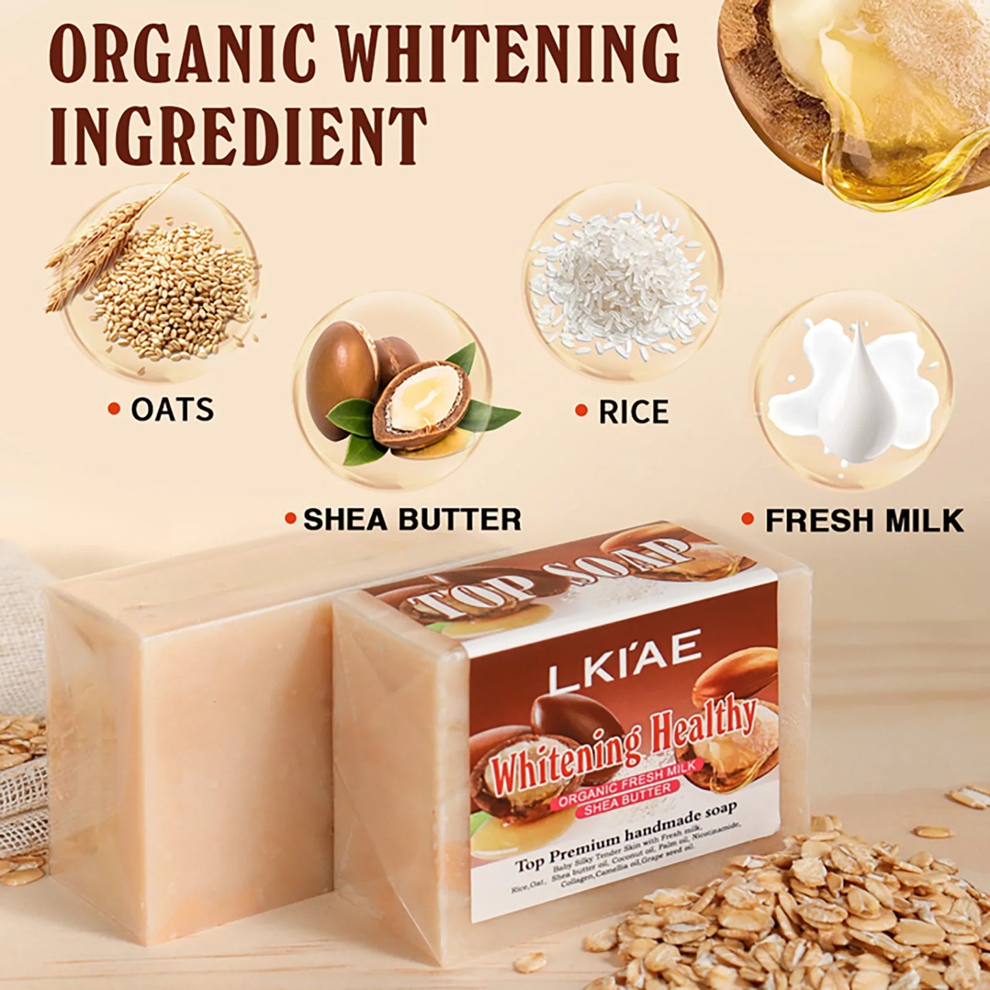 Organic Fresh Milk Whitening Soap Bar 150g