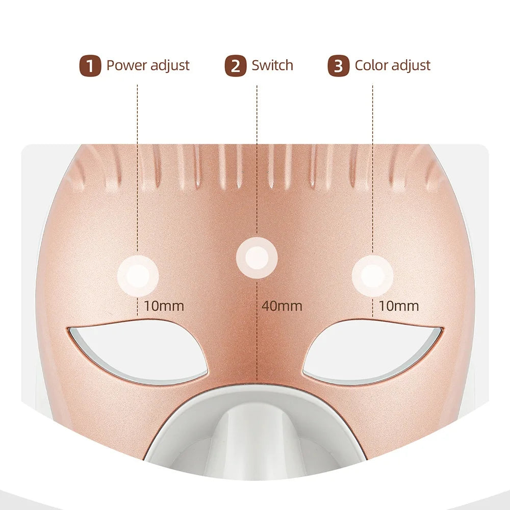 Wireless 7 Color LED Face Neck Mask