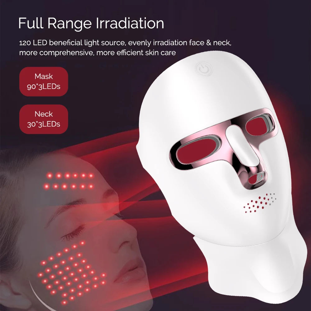 Wireless 7 Color LED Face Neck Mask