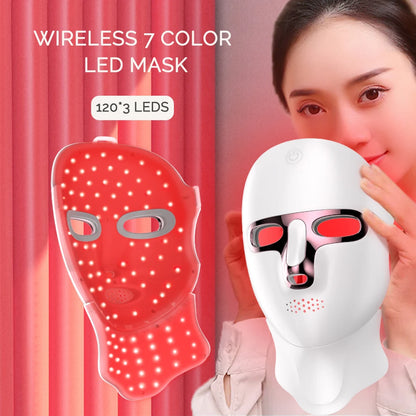 Wireless 7 Color LED Face Neck Mask